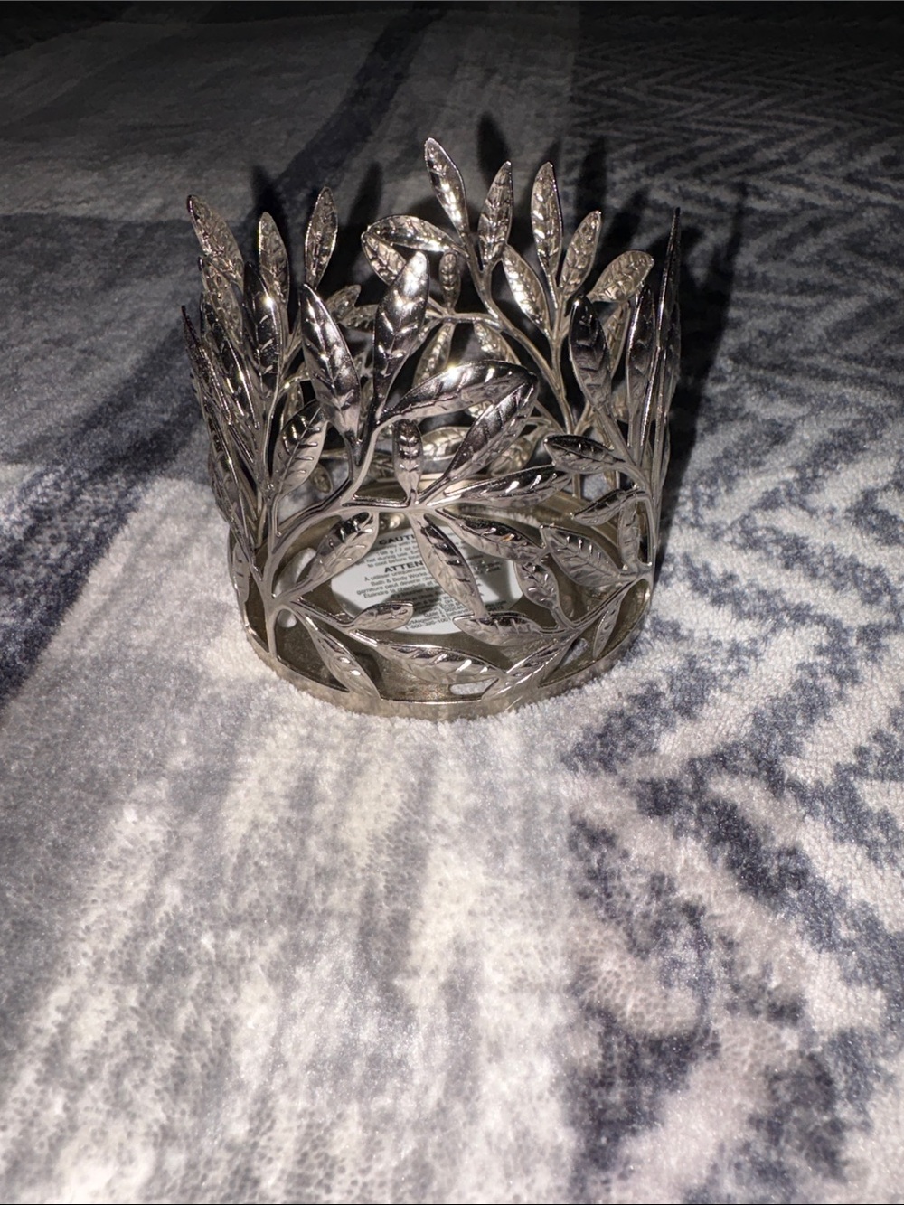 💰Bath & Body Works Silver Leaf Cutout Candle Sleeve